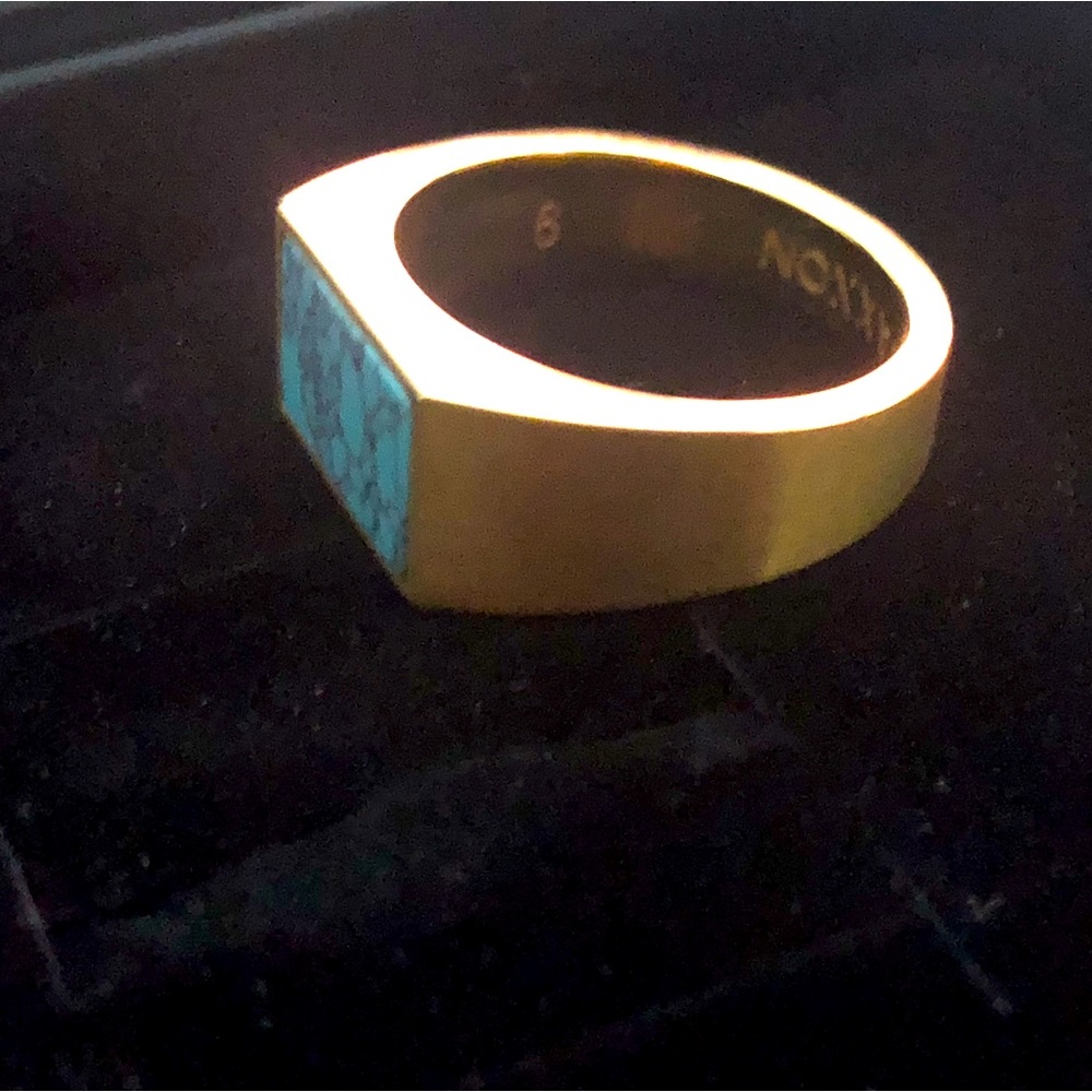 Turquoise plated gold jaxxon ring only used one or twice